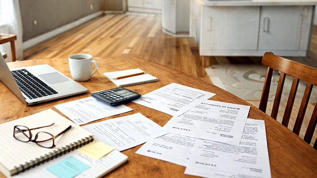 A codicil to a will (legal paperwork) on a kitchen table to be filled out